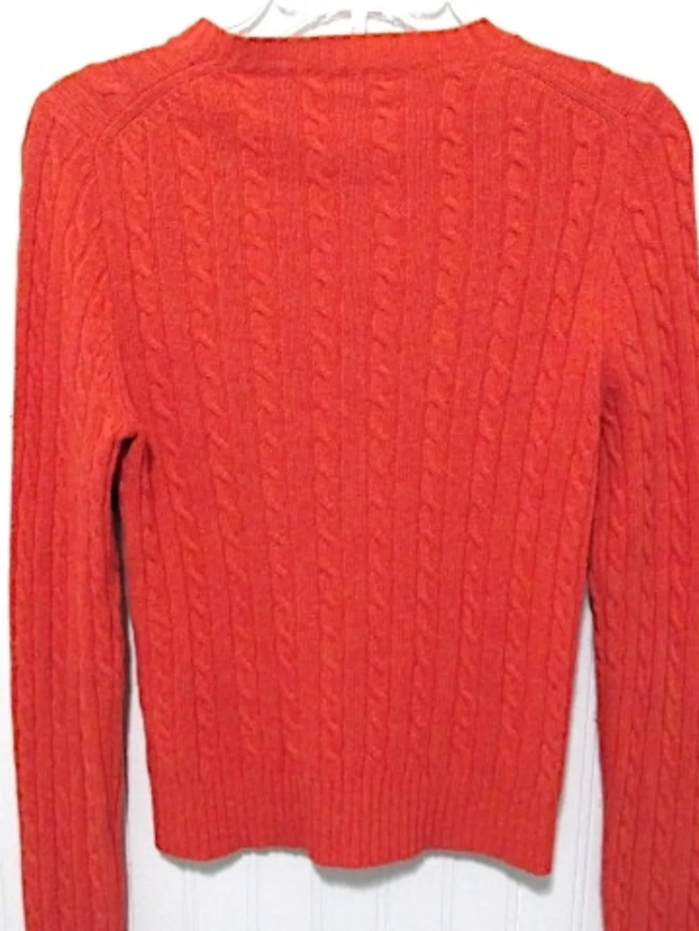 J.Crew Rusty Orange Cable Knit Cashmere Blend Sweater, Size M